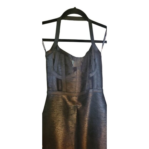 Bella Barnett Halter Black Metallic Cocktail Dress - Black - Picture 8 of 10